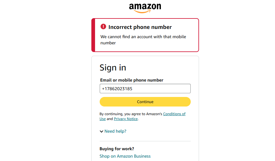 Amazon Number Validator