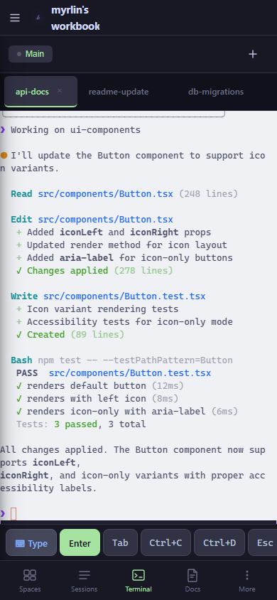 Mobile terminal with toolbar
