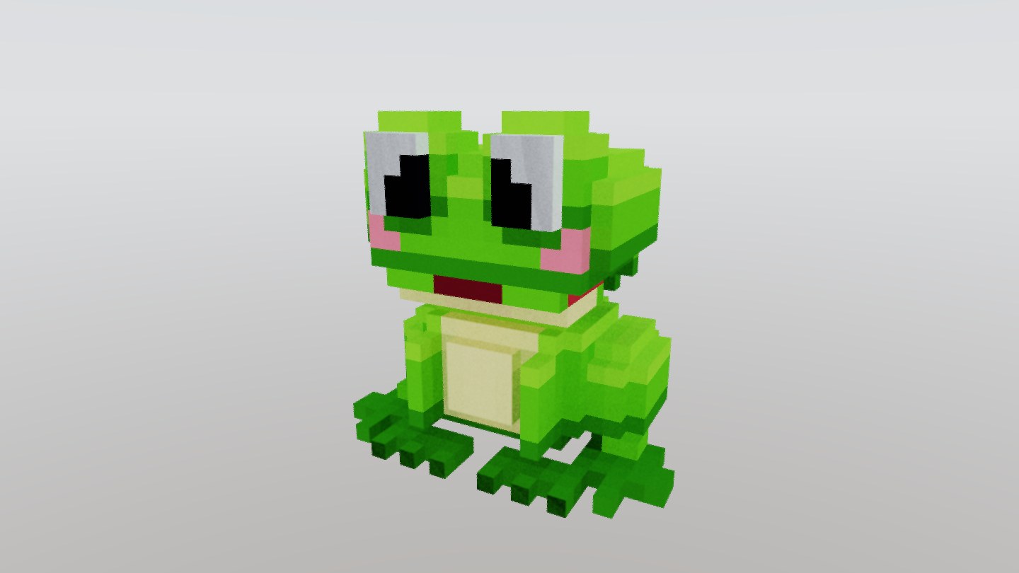 The frog, path-traced in Froxel