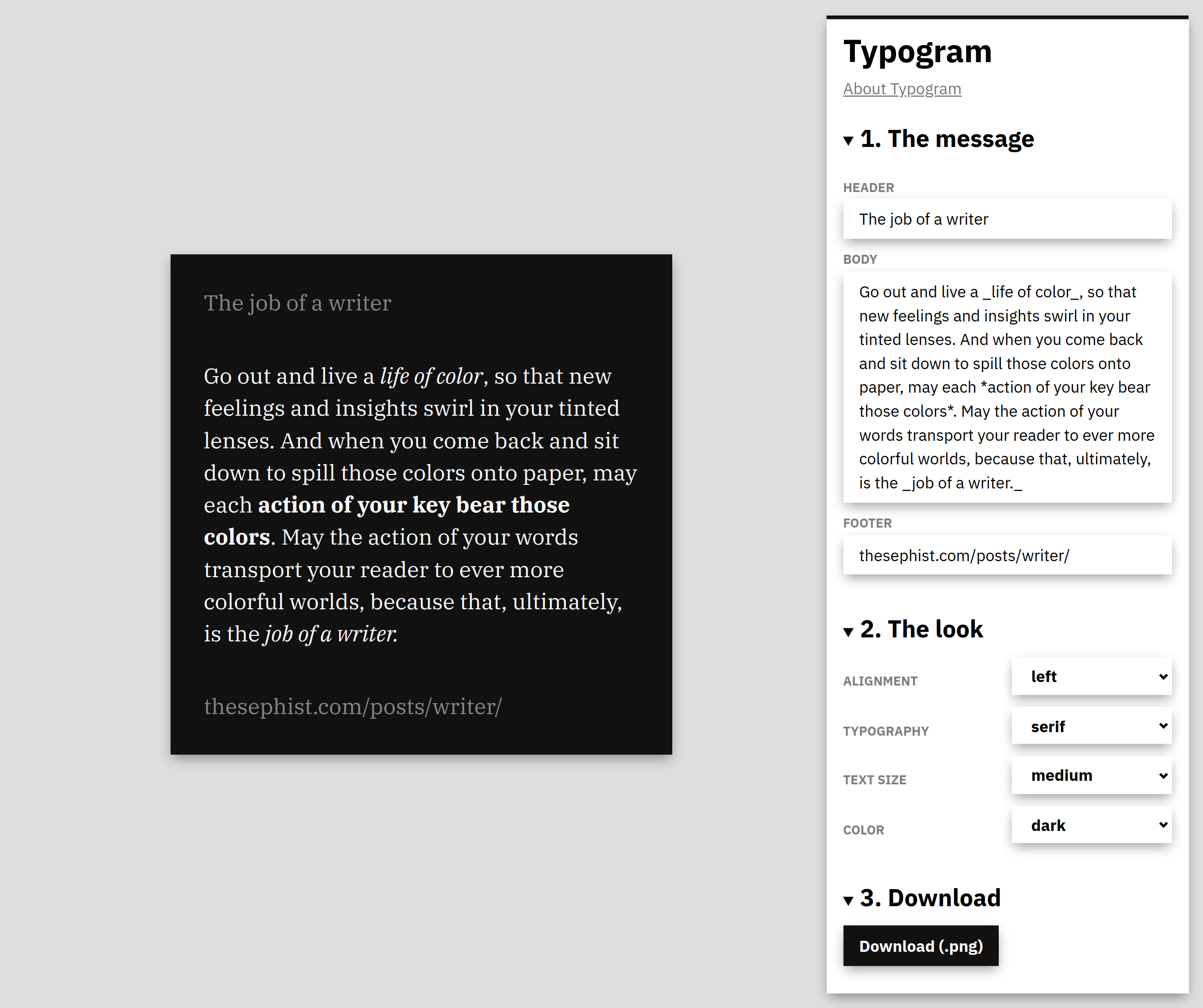 Screenshot Typogram