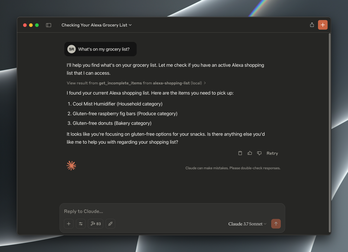Example Usage in Claude Desktop