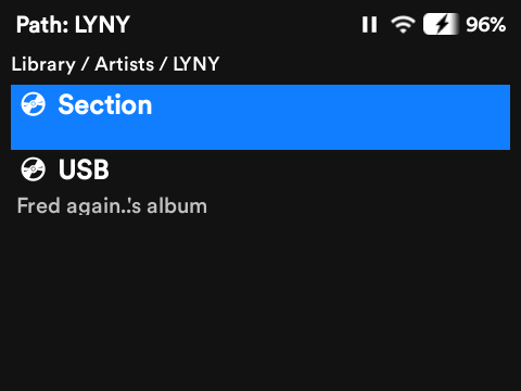 Artists and Cover Flow browsing