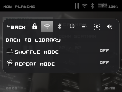 Global quick menu controls