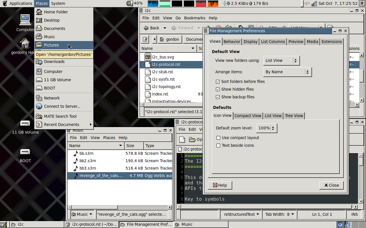 MATE 1.26.2 desktop with Gtk-Theme-Raleigh
