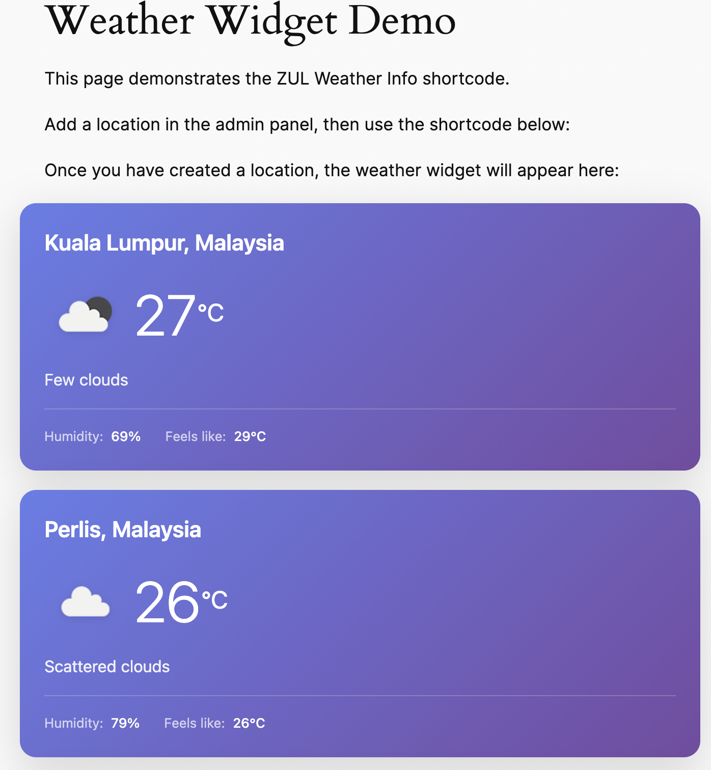 Demo Page