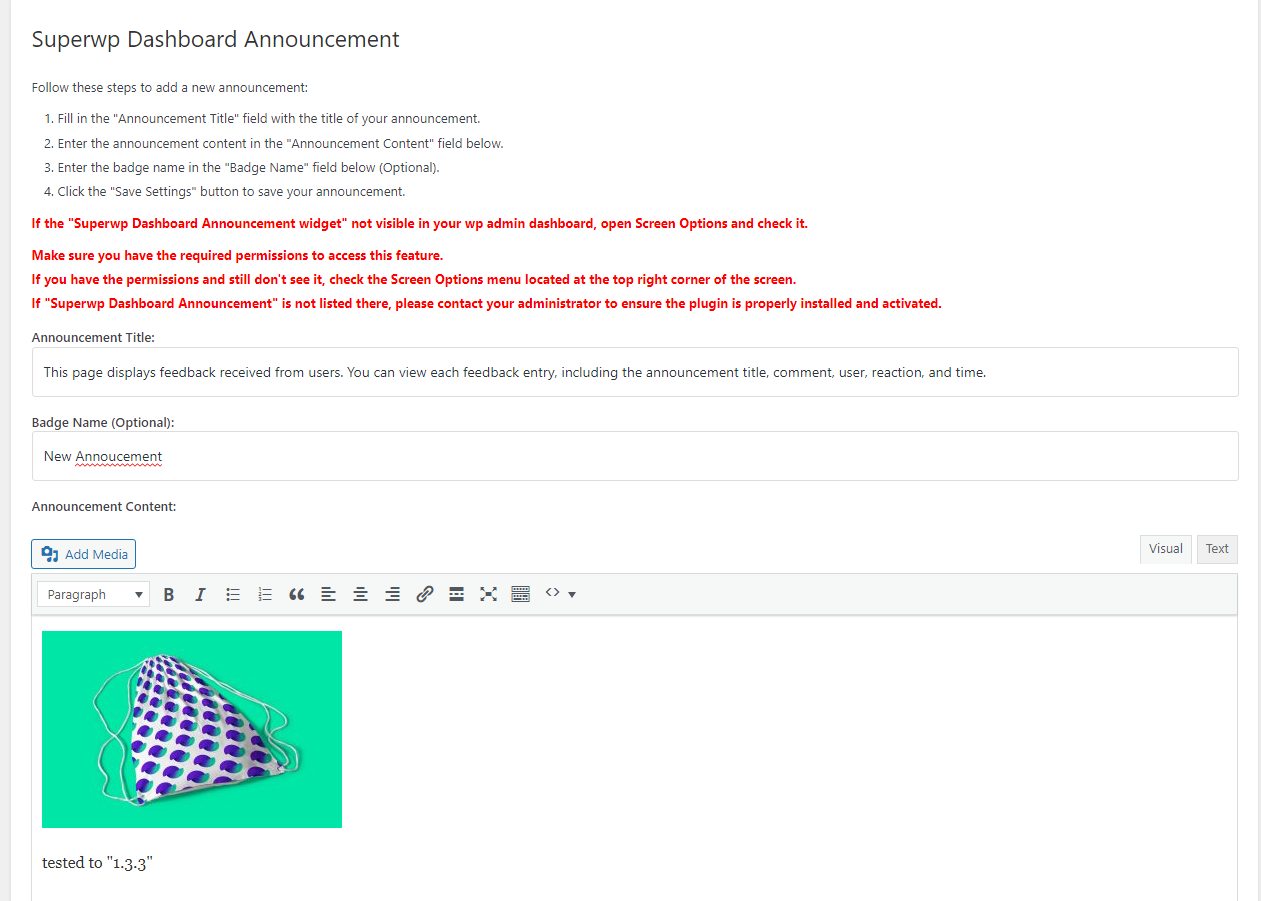 Add New Announcement