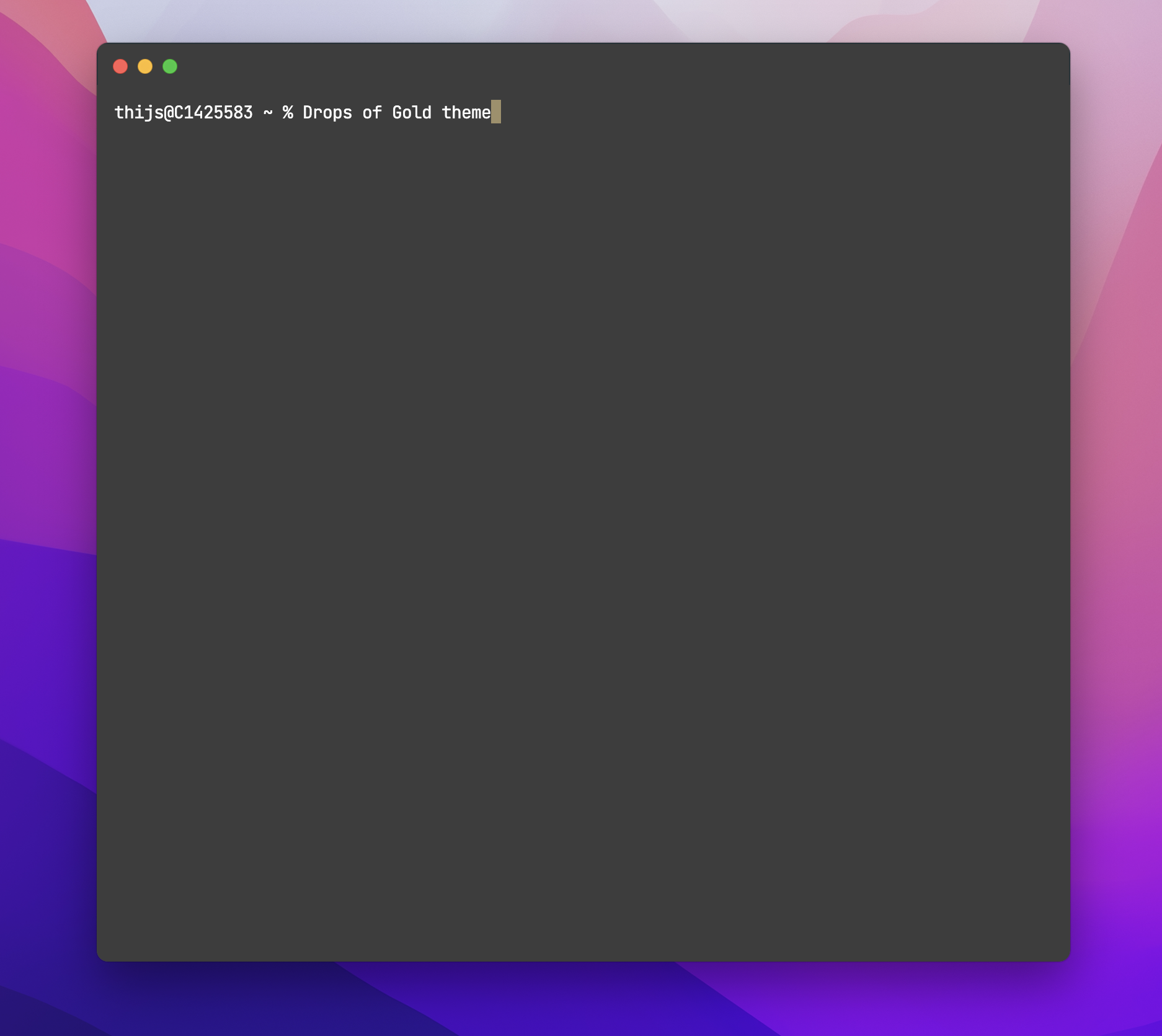 Drops of Gold color Theme for Hyper terminal