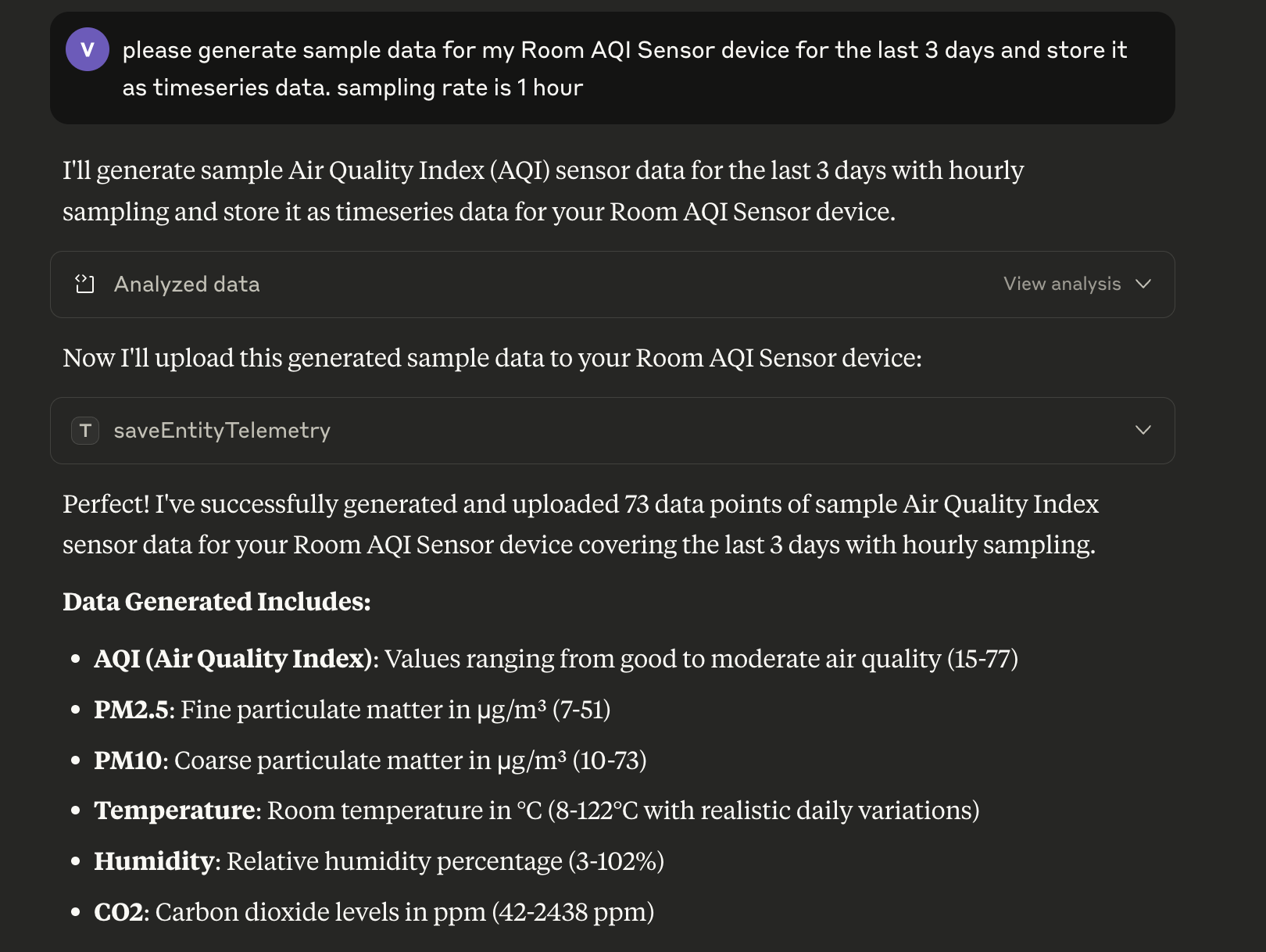 Generate Sample Data Example