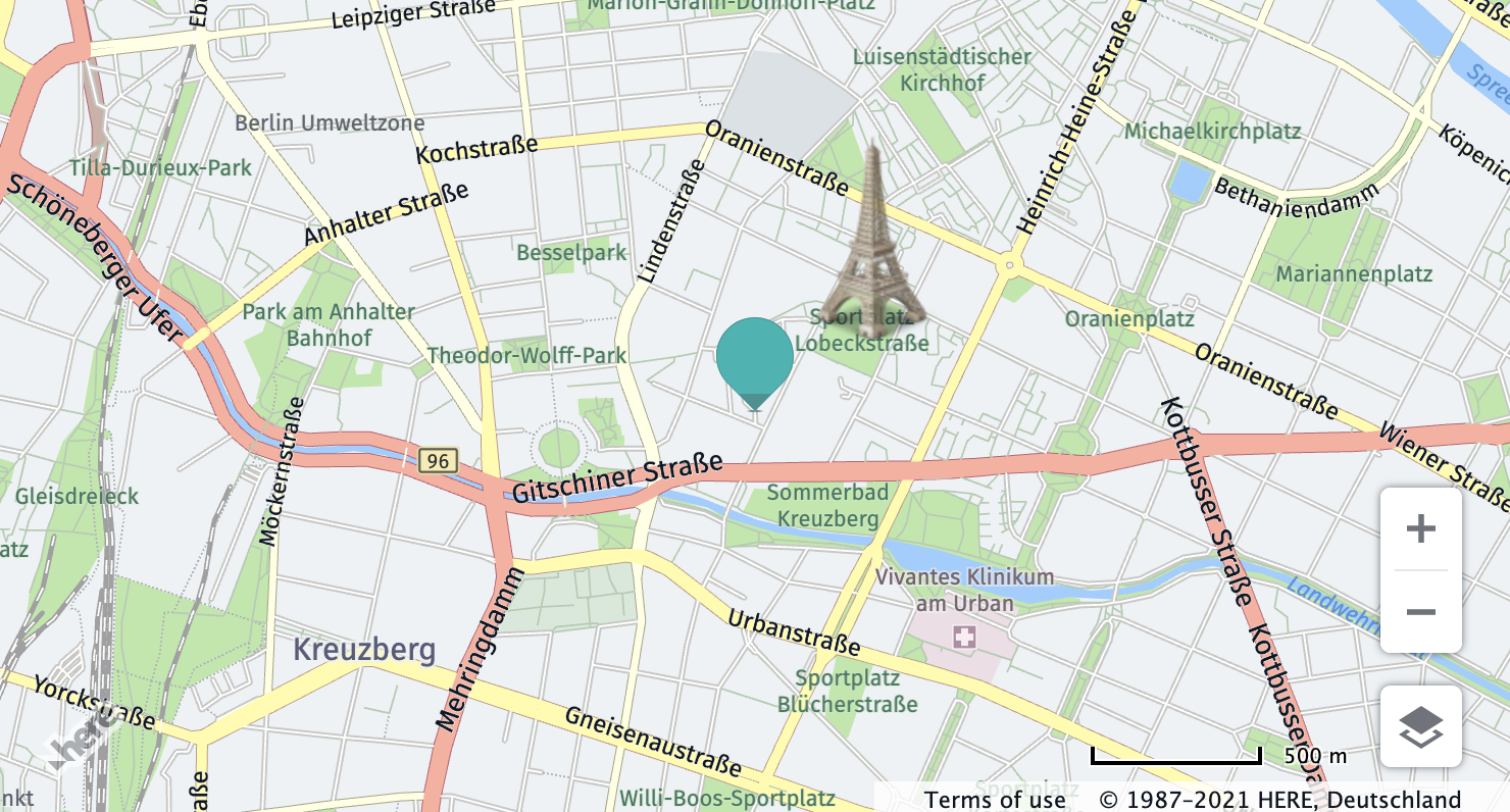 Demo Map of Berlin with the Eiffel Tower