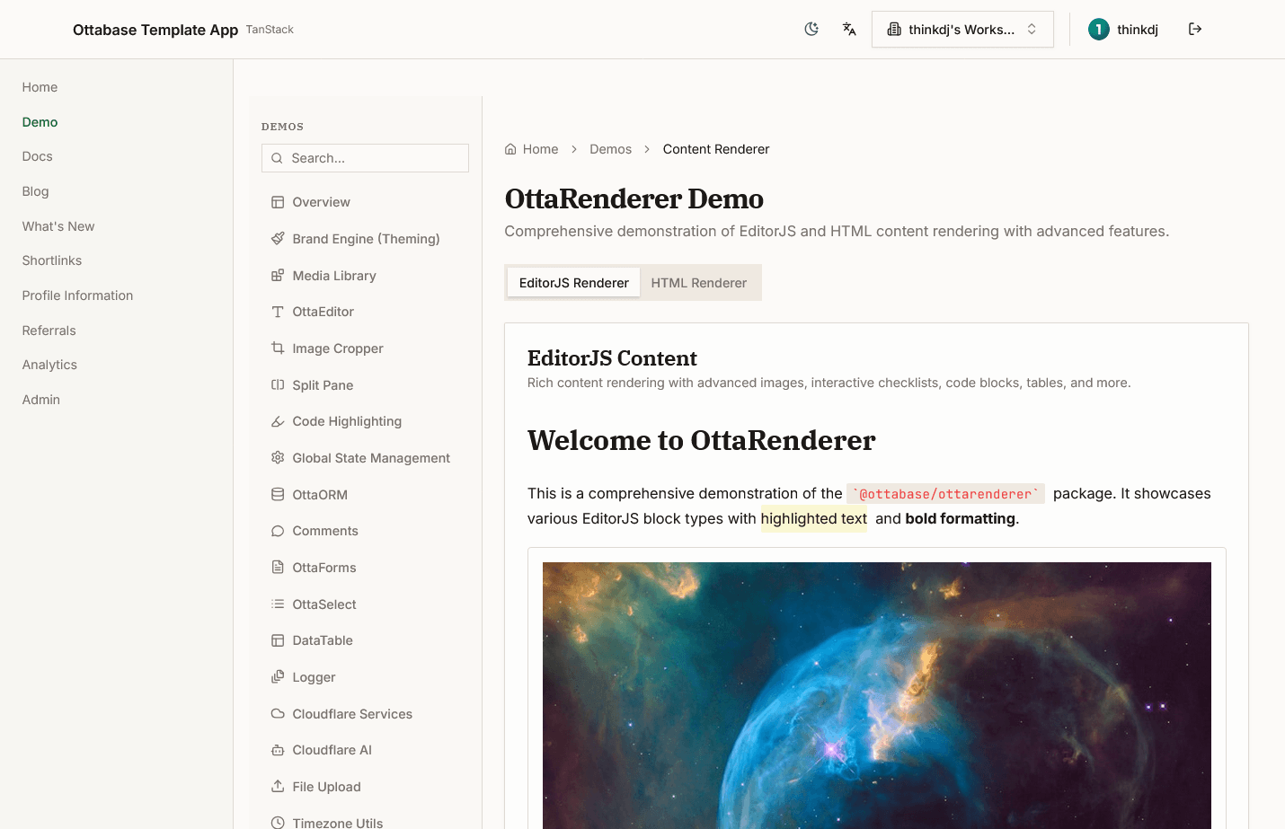 Ottabase demo overview