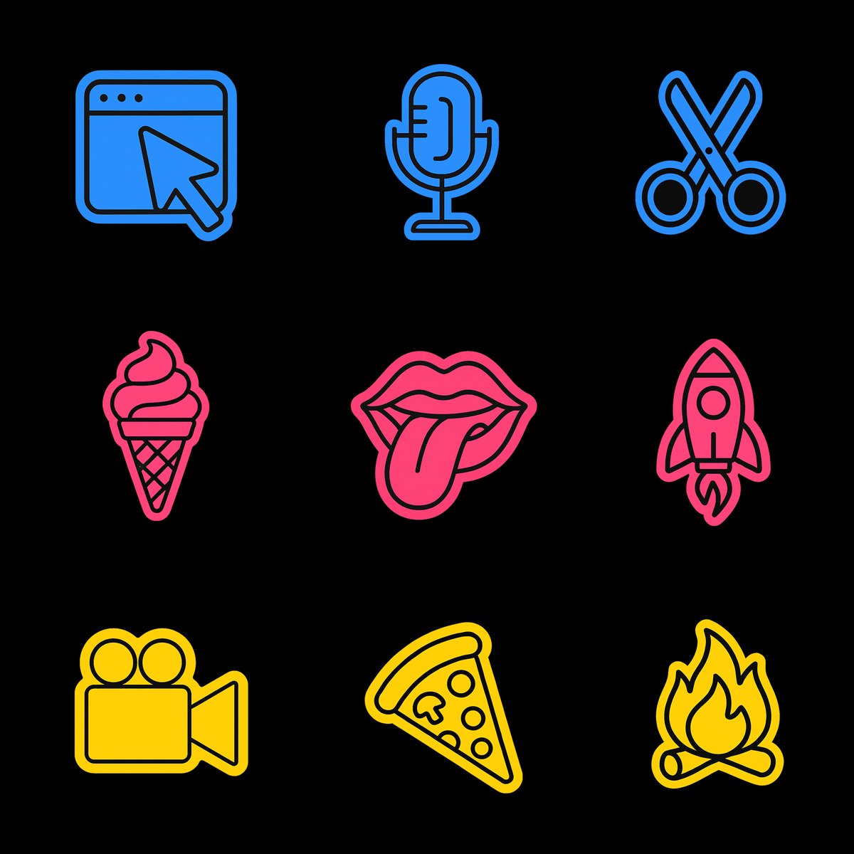 Vibrant Sticker-style Icons