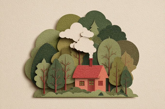 Whimsical Layered Paper-cut Illustrations