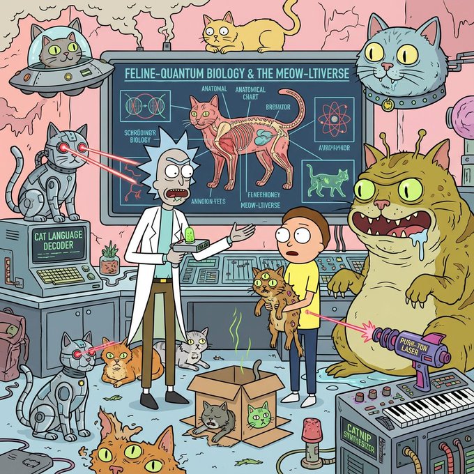 Vibrant Rick And Morty-style Cards