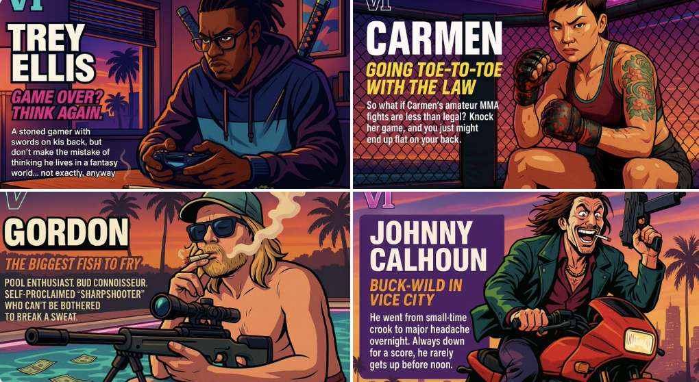 Craft Dynamic GTA VI Character Sheets