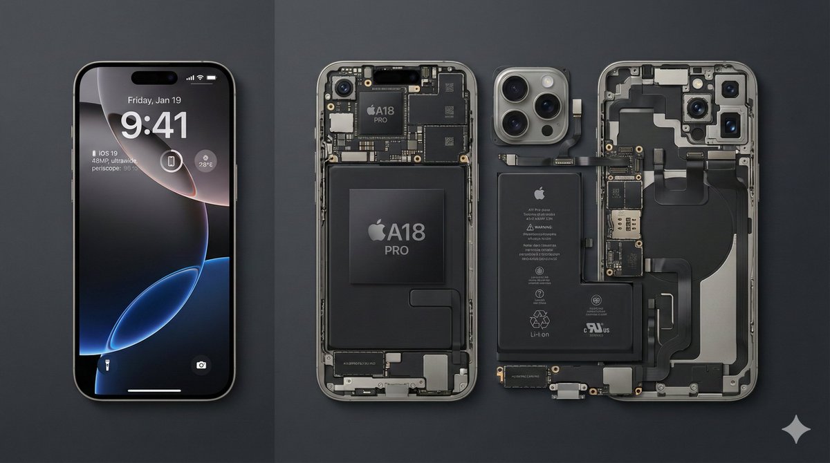 This High-angle, Knolling-style IPhone 16 Pro Max Deconstruction,