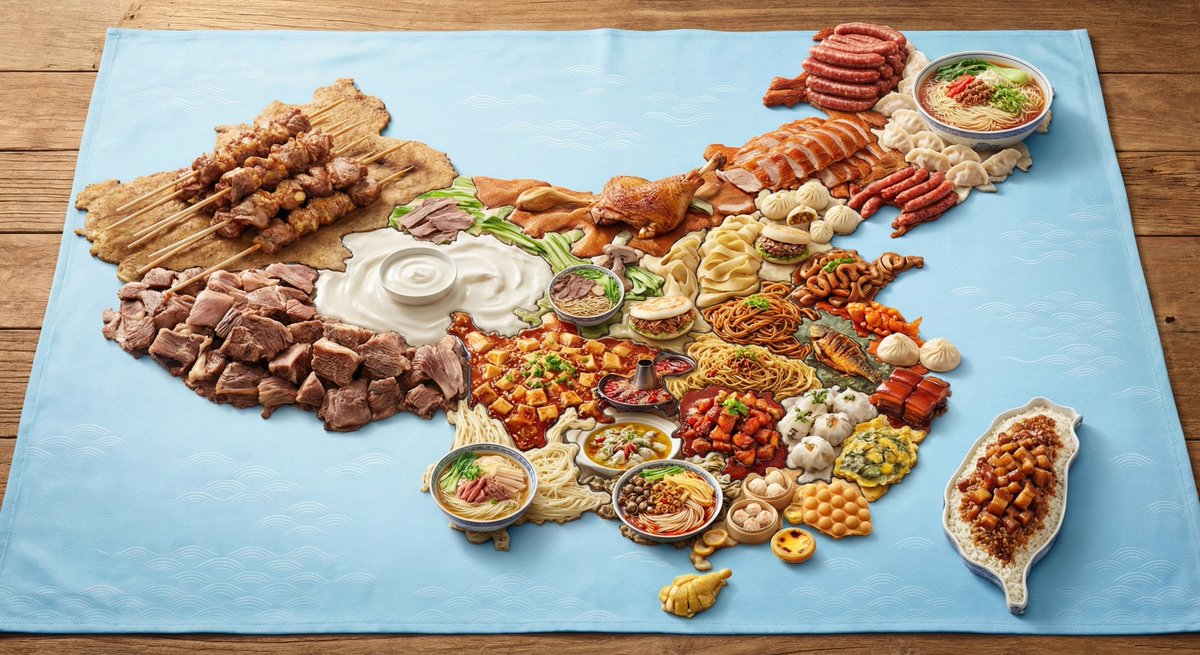 Craft A Vibrant, Food-illustrated Map Of China