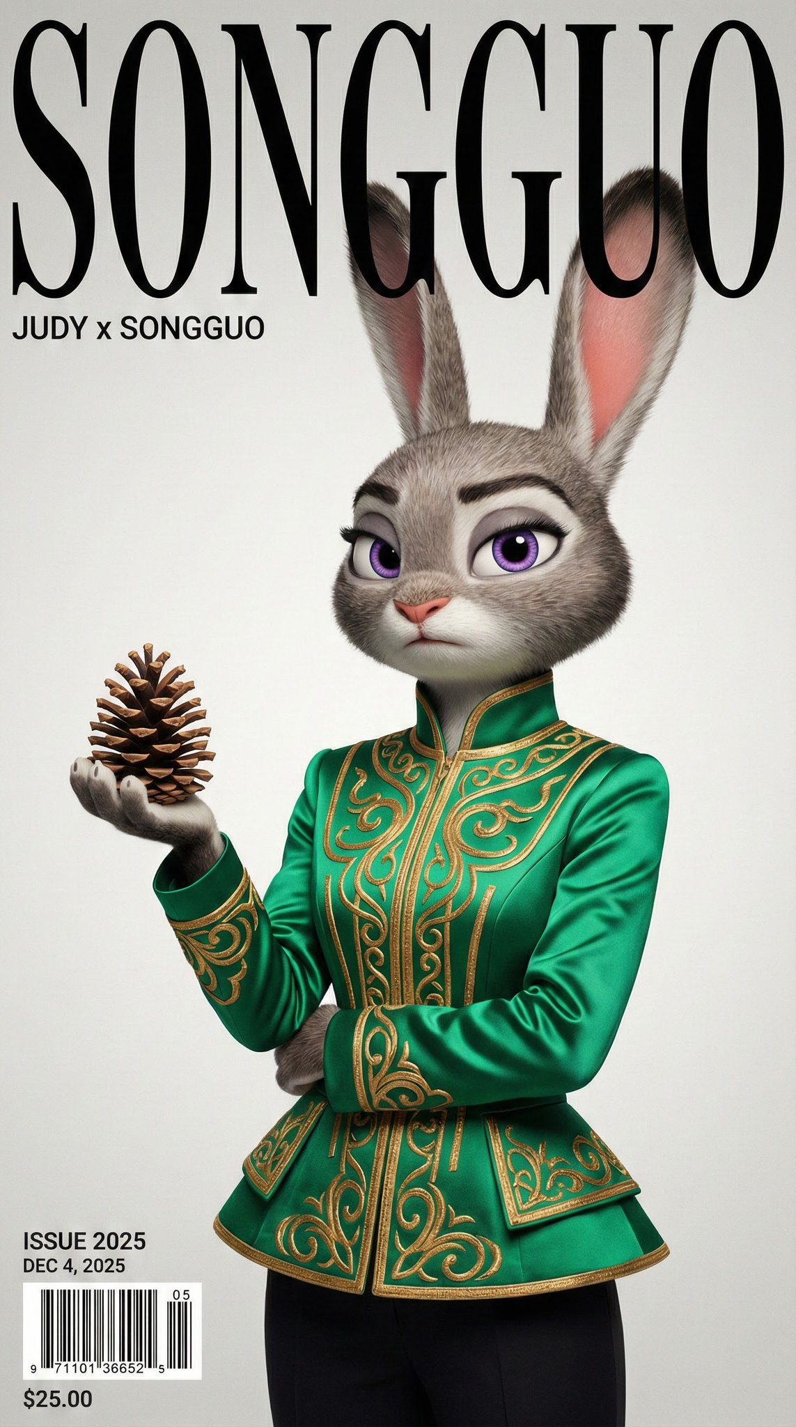 Craft A Hyper-realistic, High-fashion Magazine Cover Featuring Judy