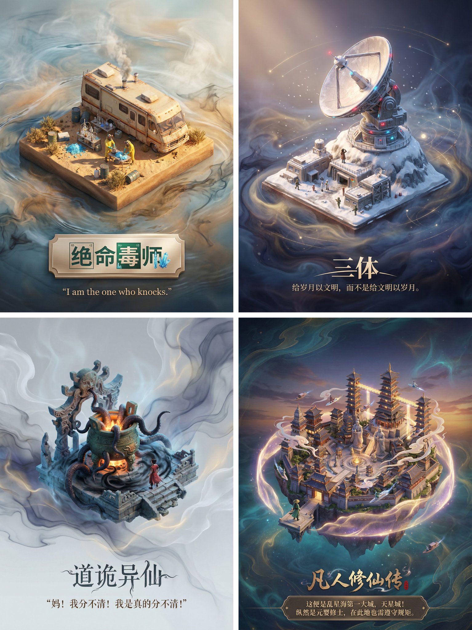 Stunning 3D Isometric Scene Posters For Any Film
