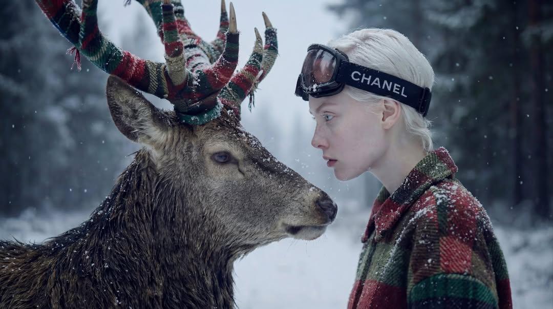 Craft A Hyper-realistic 8K Surreal Winter Fantasy Portrait