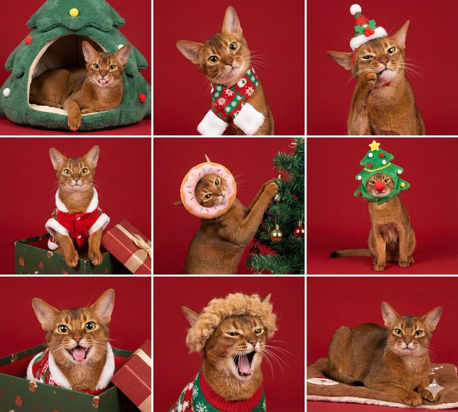 A Charming Christmas Pet Collage
