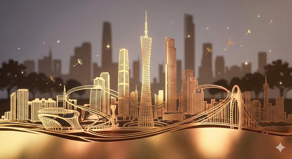 This Paper-cut Style Artwork Of Zhujiang New Town,