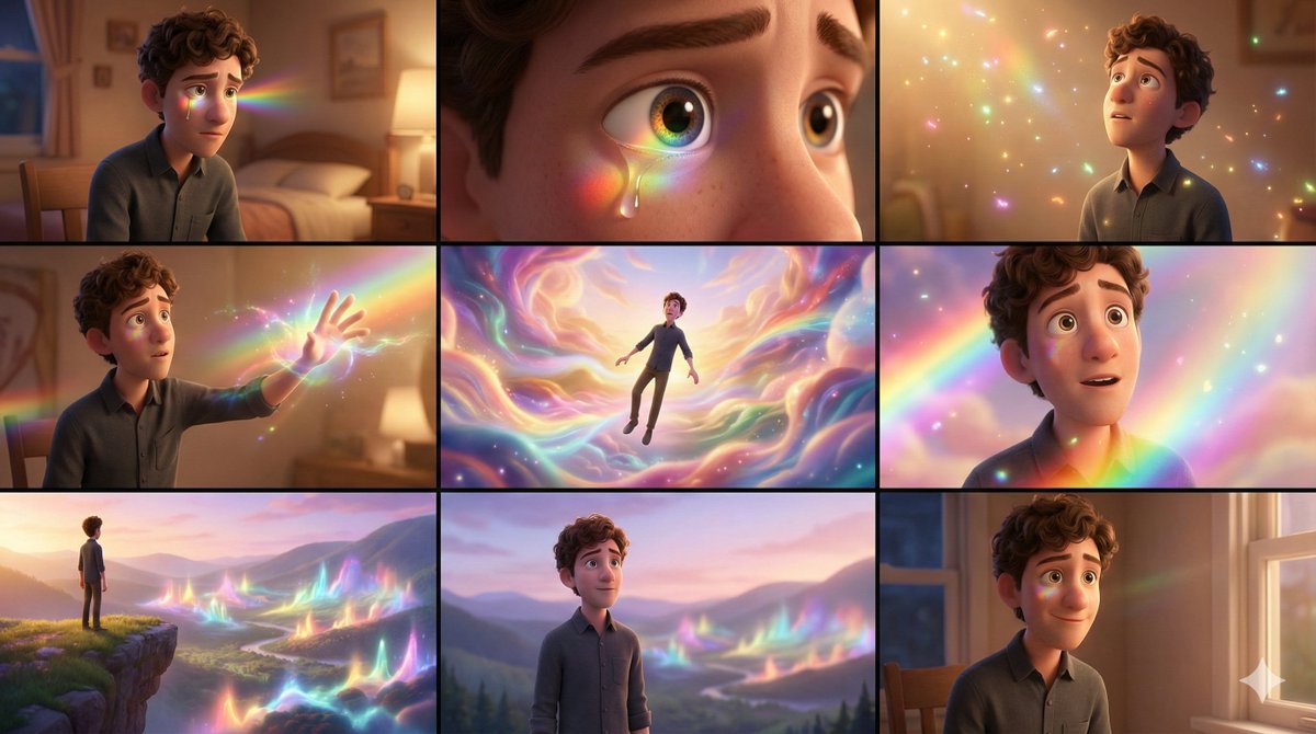 Craft A Cohesive 3x3 Pixar-style Storyboard Using The