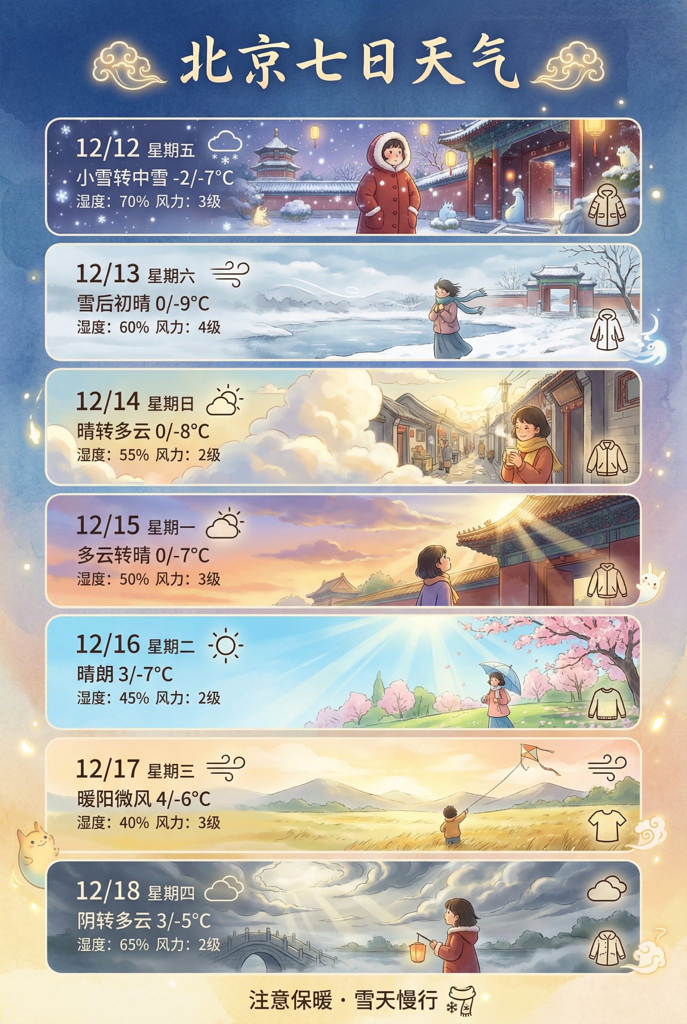 A Visually Stunning 7-day Beijing Weather Forecast Poster