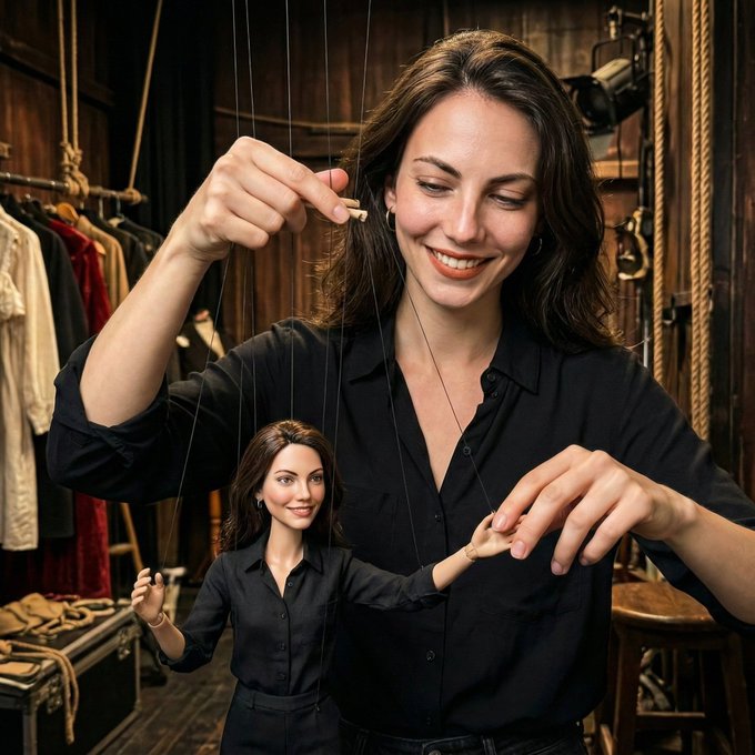 A Surreal Self-portrait Marionette Scene
