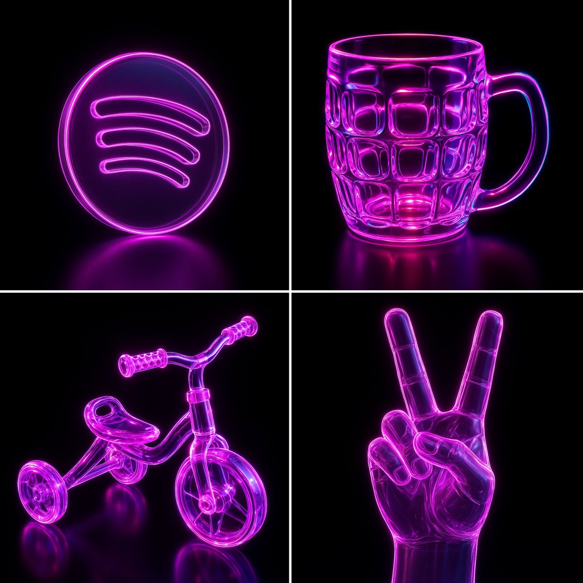 Vibrant Neon Glass Visuals