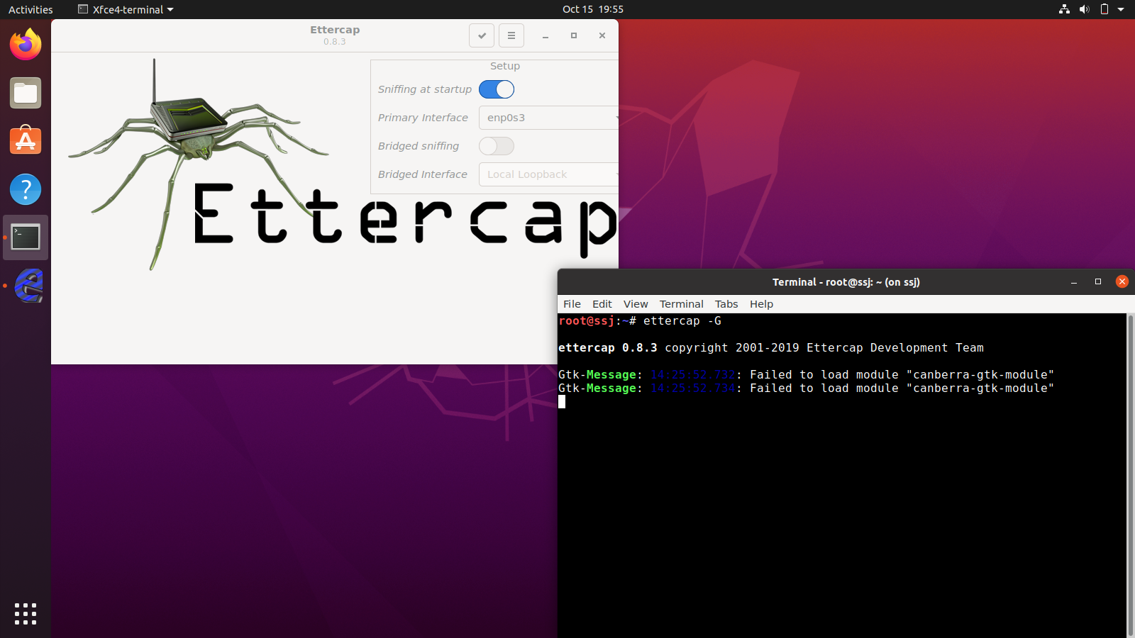Ubuntu Ettercap