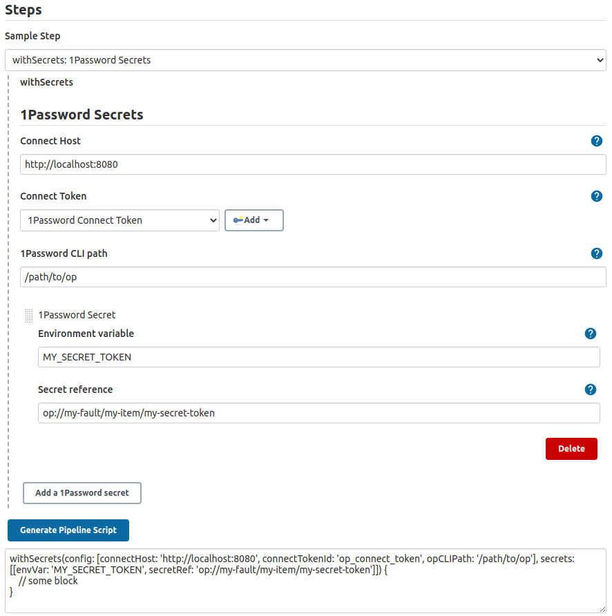 Pipeline syntax generator with Connect