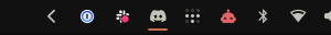 The widget in the bar, between the tray and the network icons