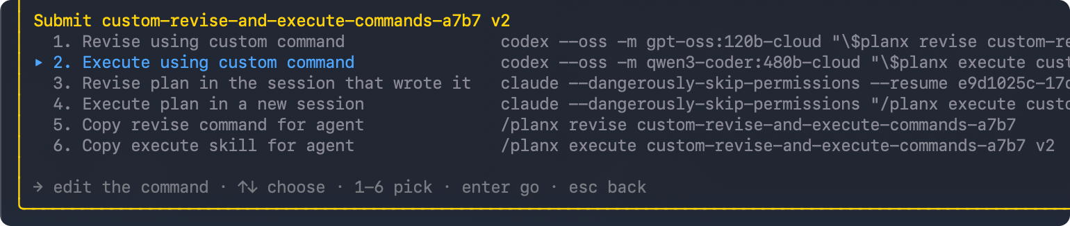 PlanX session-aware revision and execution
