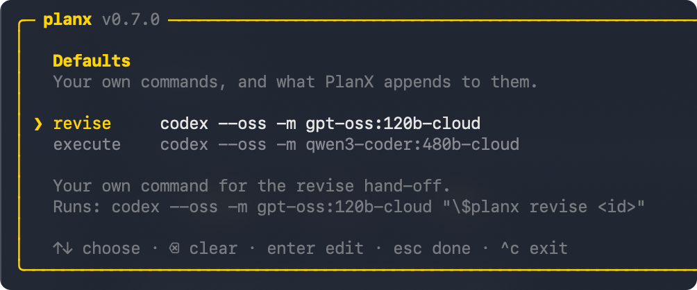 PlanX custom-agent configuration
