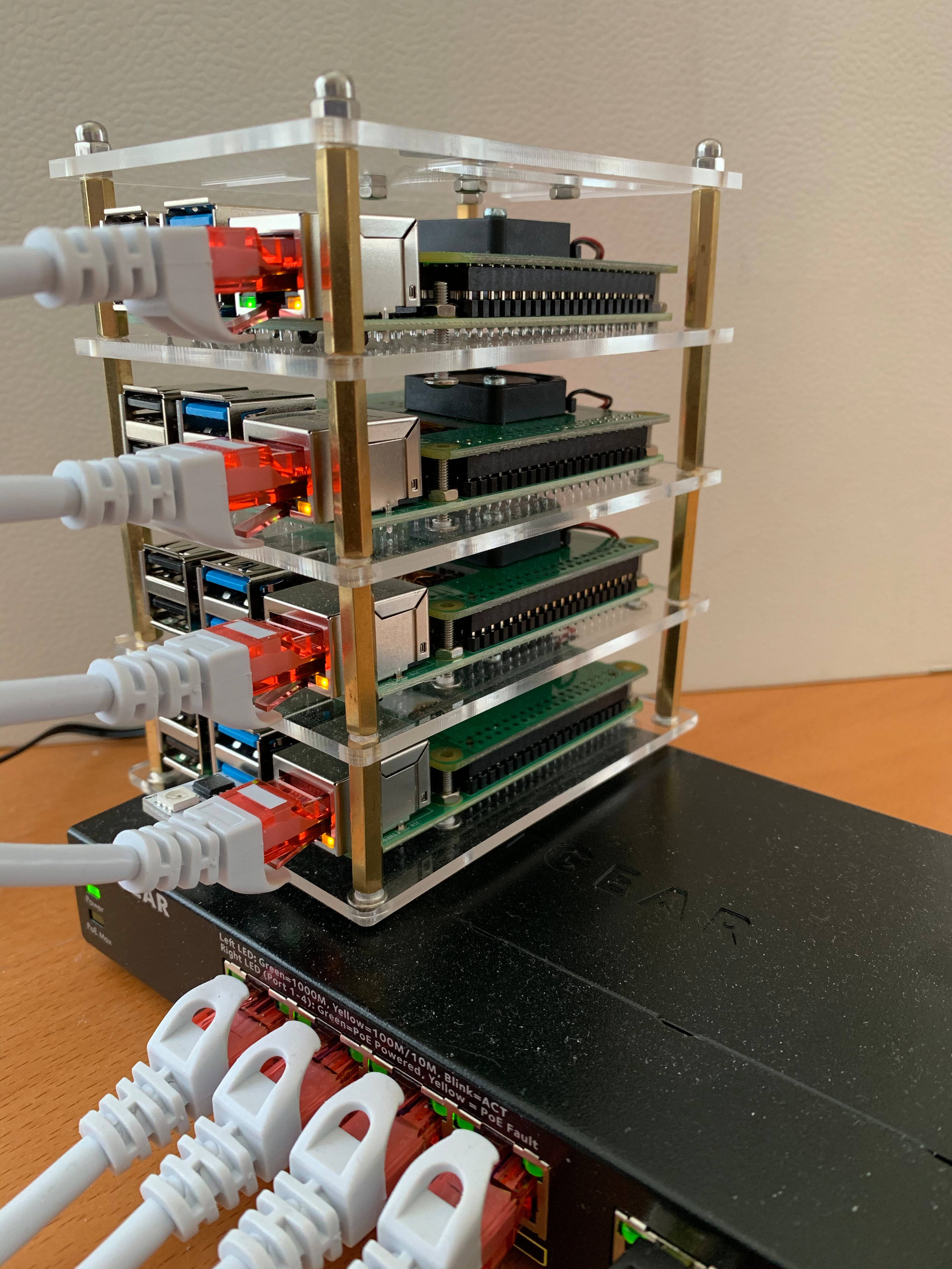 Kubernetes Cluster with four Raspberry PIs