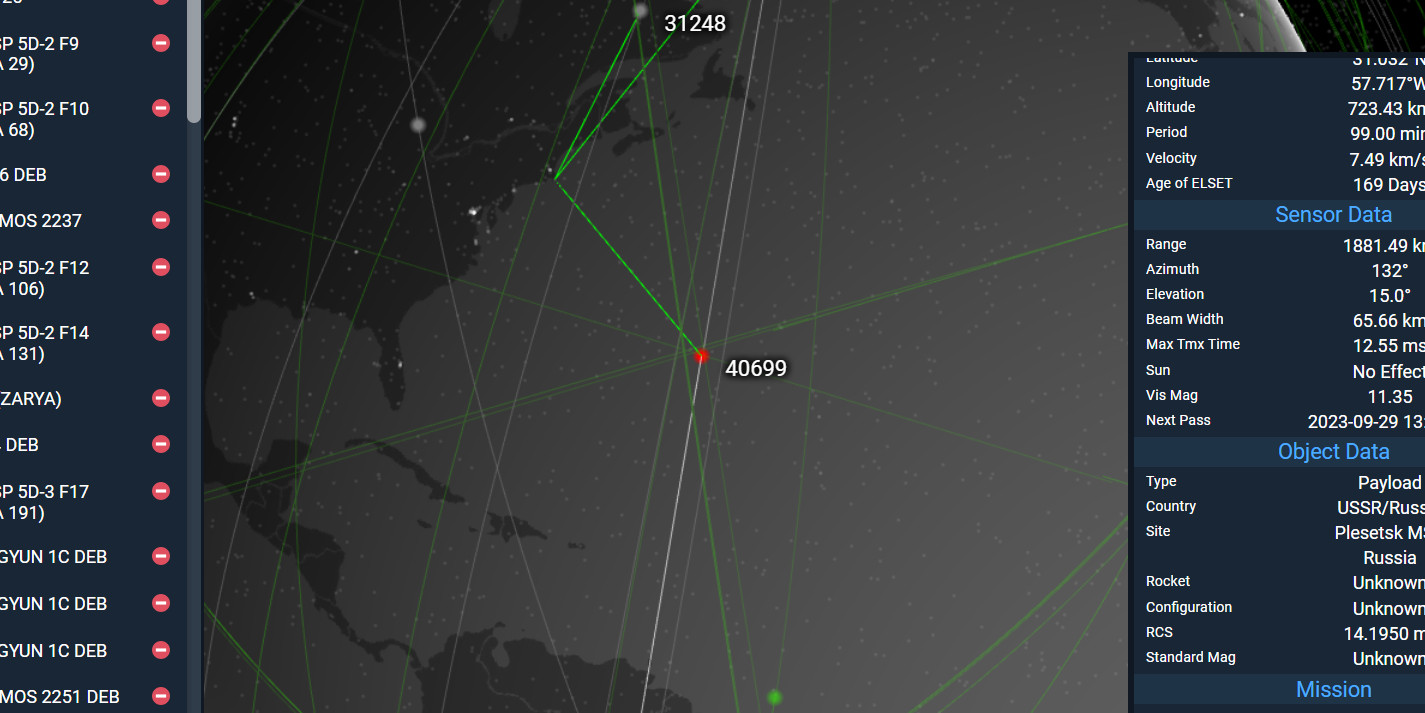 Satellite search interface
