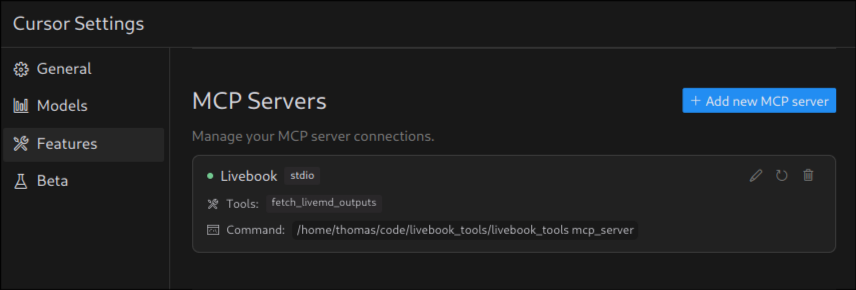 Cursor MCP Server Connected
