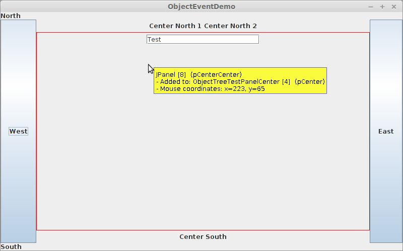 A user interface with component boundaries and info