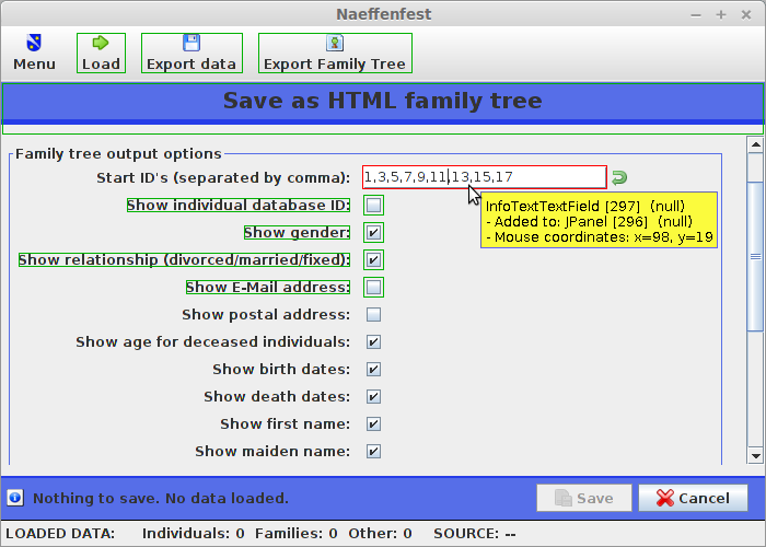 A more complex example user interface