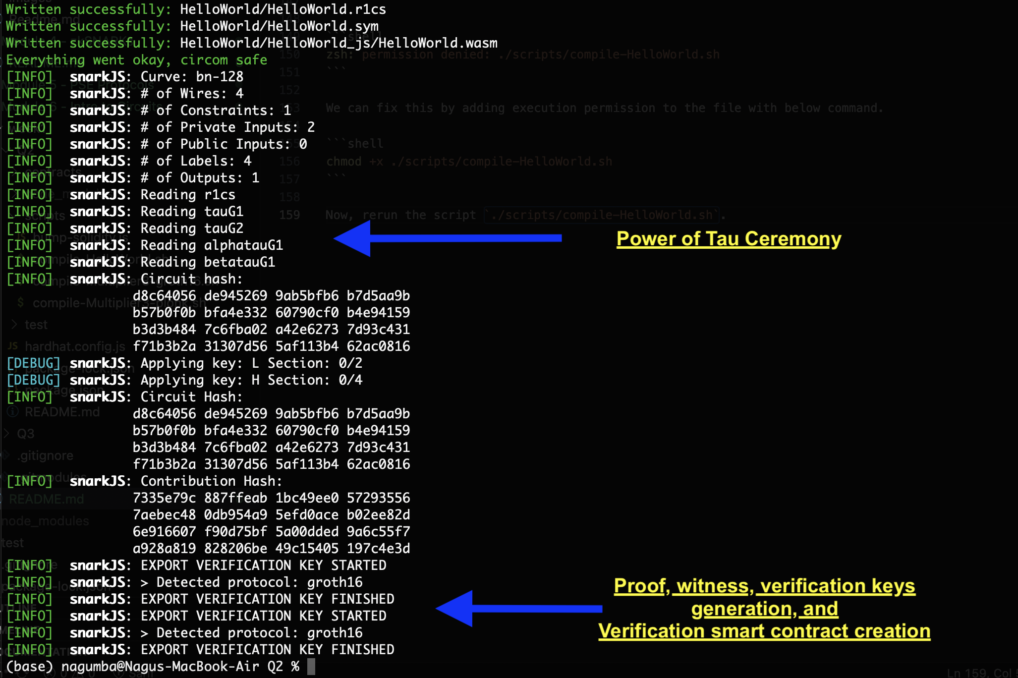 ZKSNARK Operations output 02