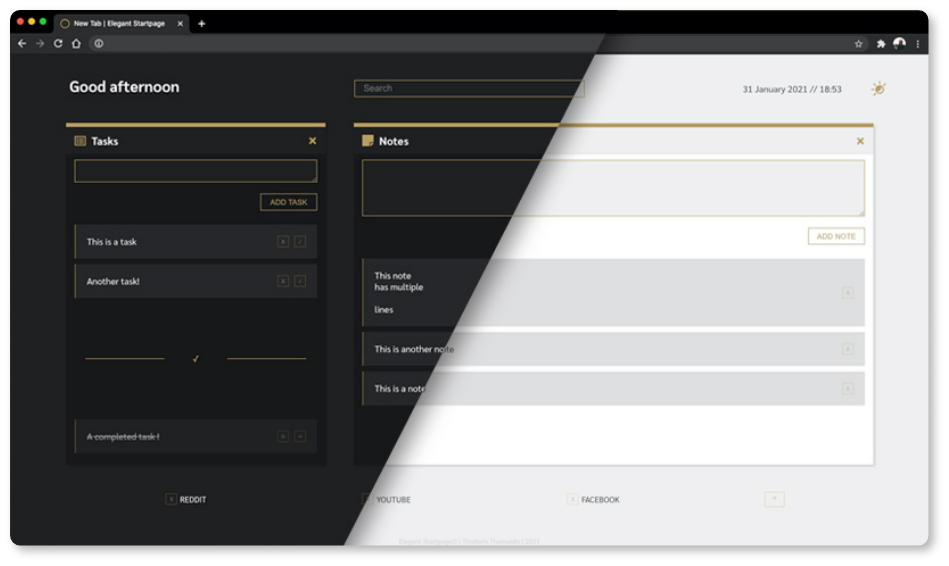 GitHub - thomaidistheo/elegant-startpage: New Tab startpage replacement ...