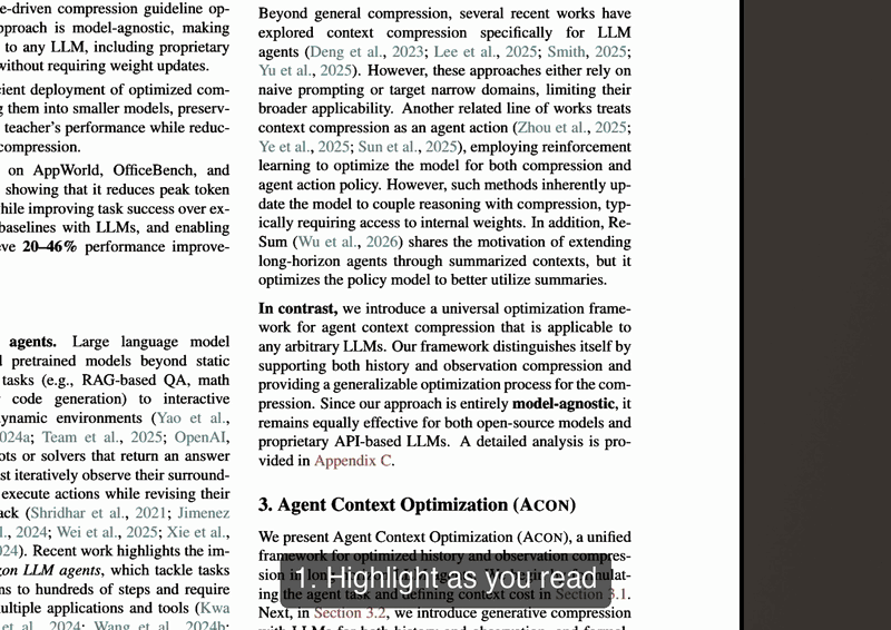 Highlighting and underlining passages in a PDF on the reMarkable, tagging it sync, and the digest arriving in Obsidian as quotes grouped by section, each linking back to its page