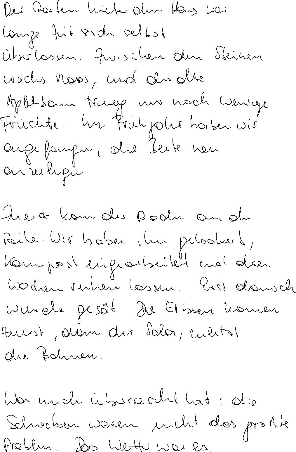 The handwritten reference page for Rushed prose
