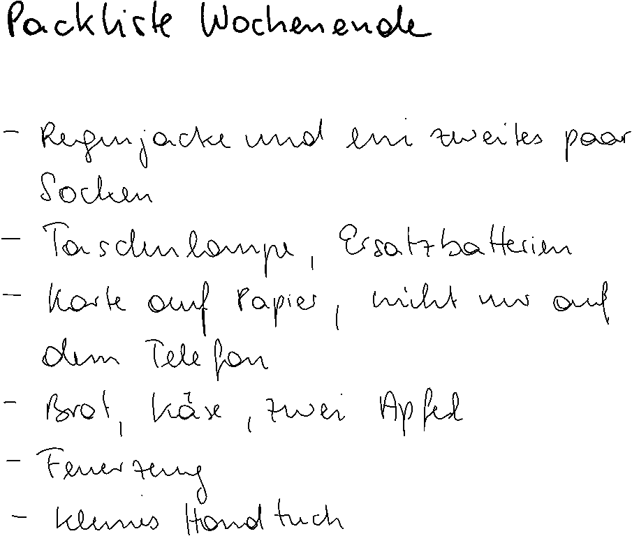 The handwritten reference page for Bulleted list