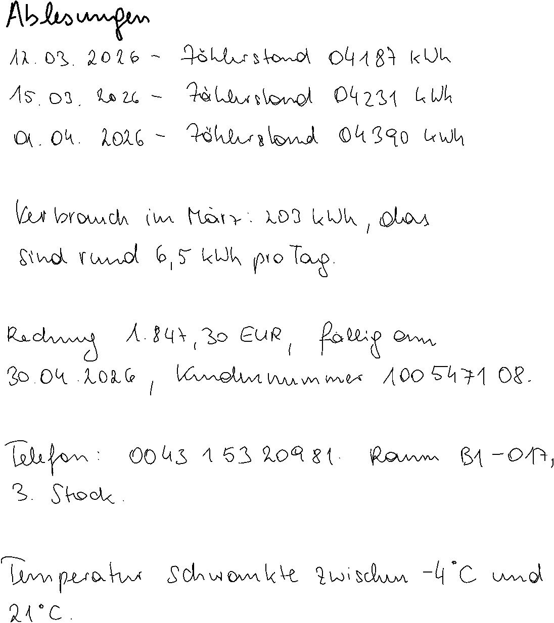 The handwritten reference page for Numbers