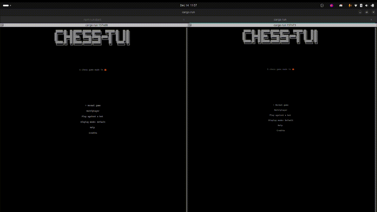 Chess TUI online multiplayer in terminal