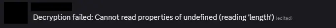 Decryption error immediately after editing