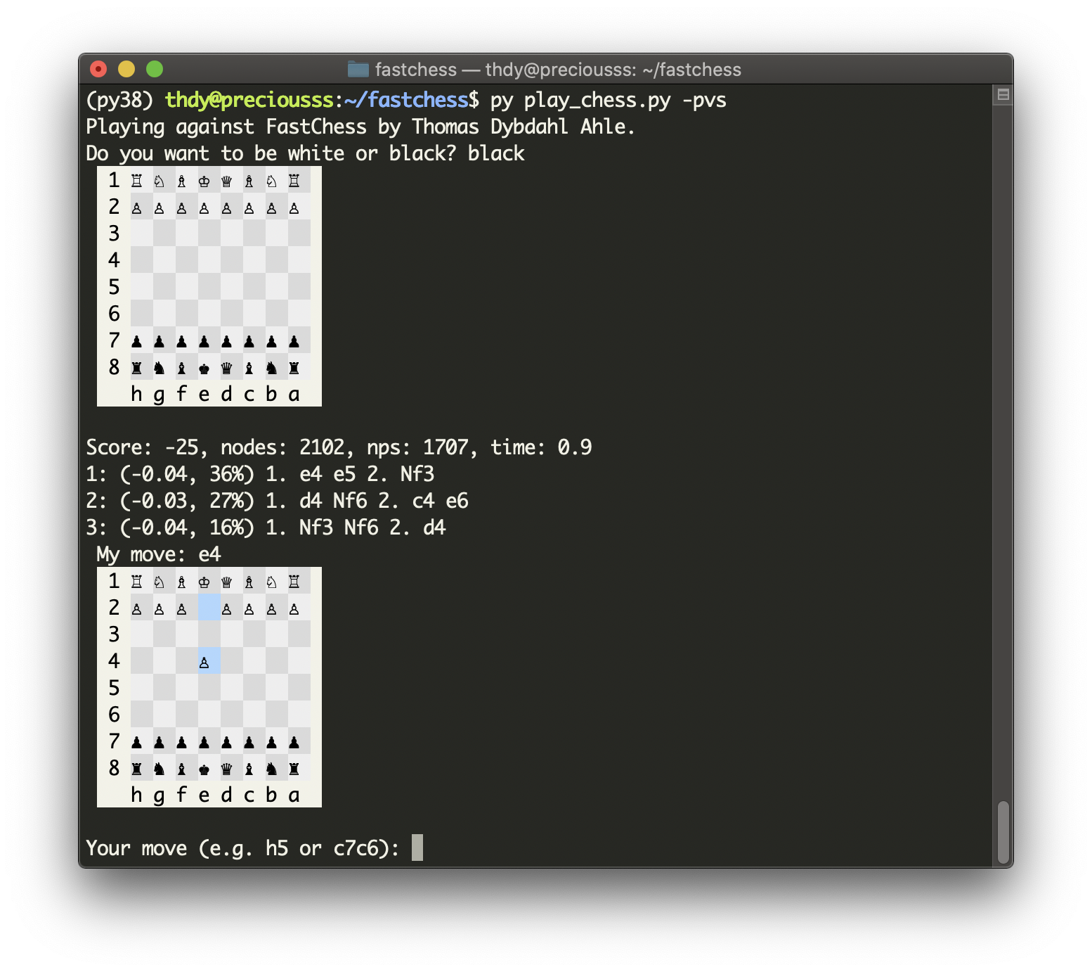 GitHub - thomasahle/fastchess: Predicts the best chess move with 27.5%  accuracy by a single matrix multiplication