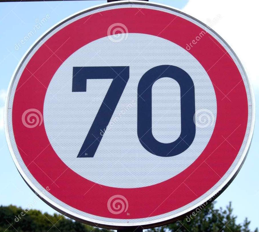 70km/h sign