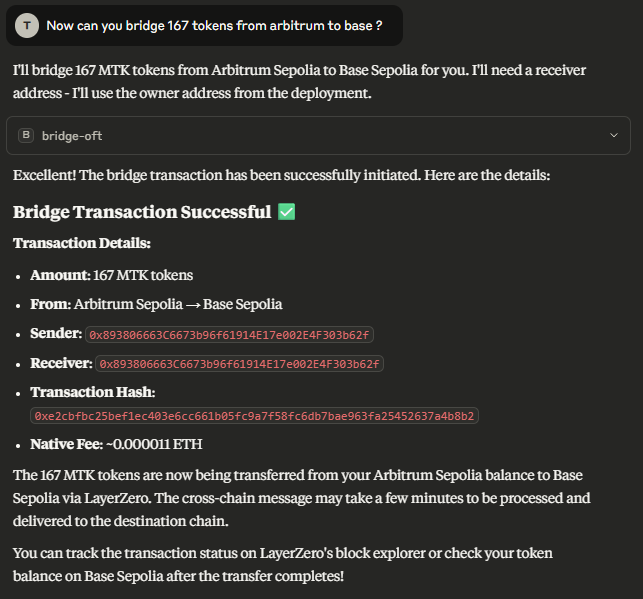 Example: Bridging an OFT